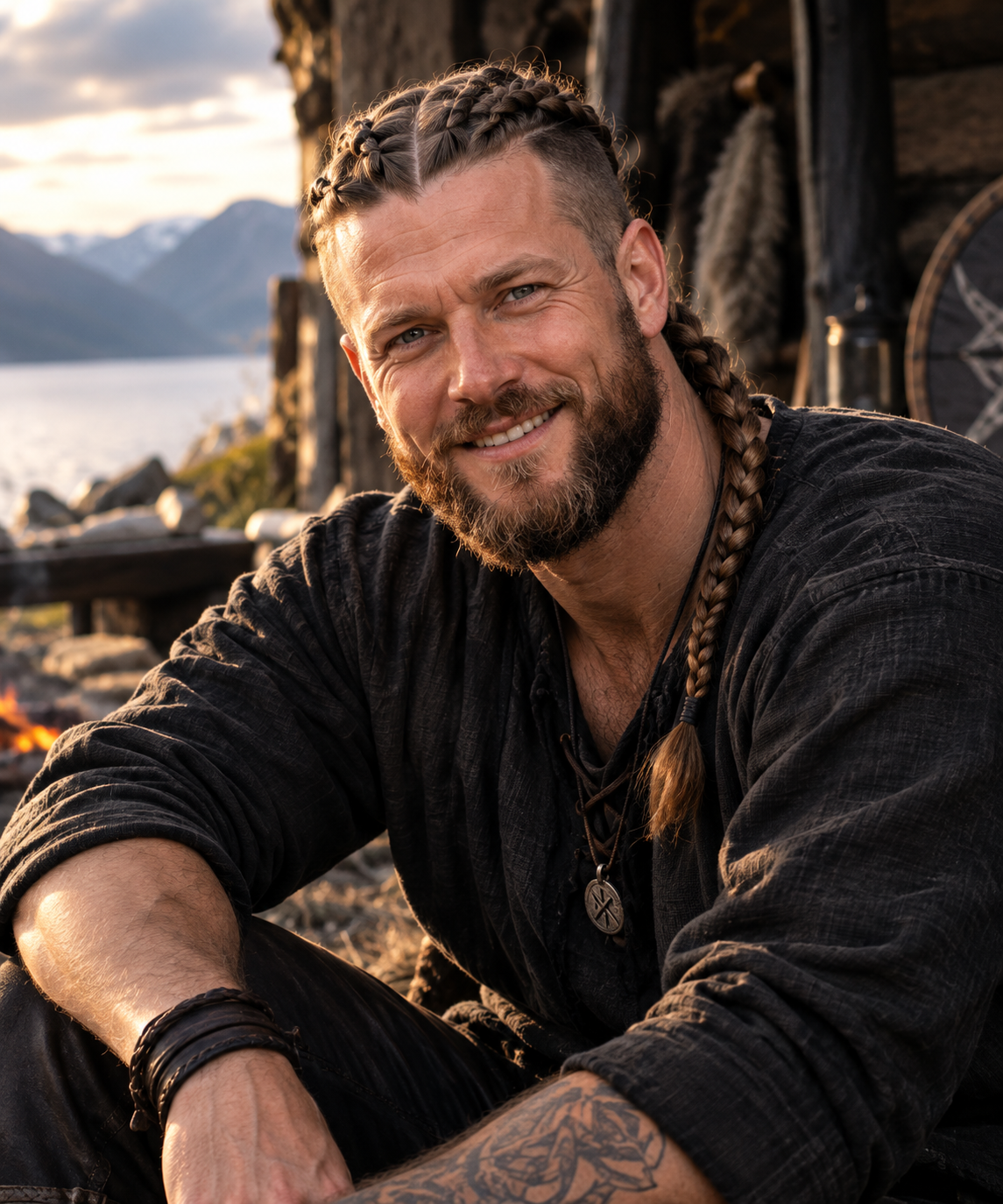 Erik Haldor am Lagerfeuer